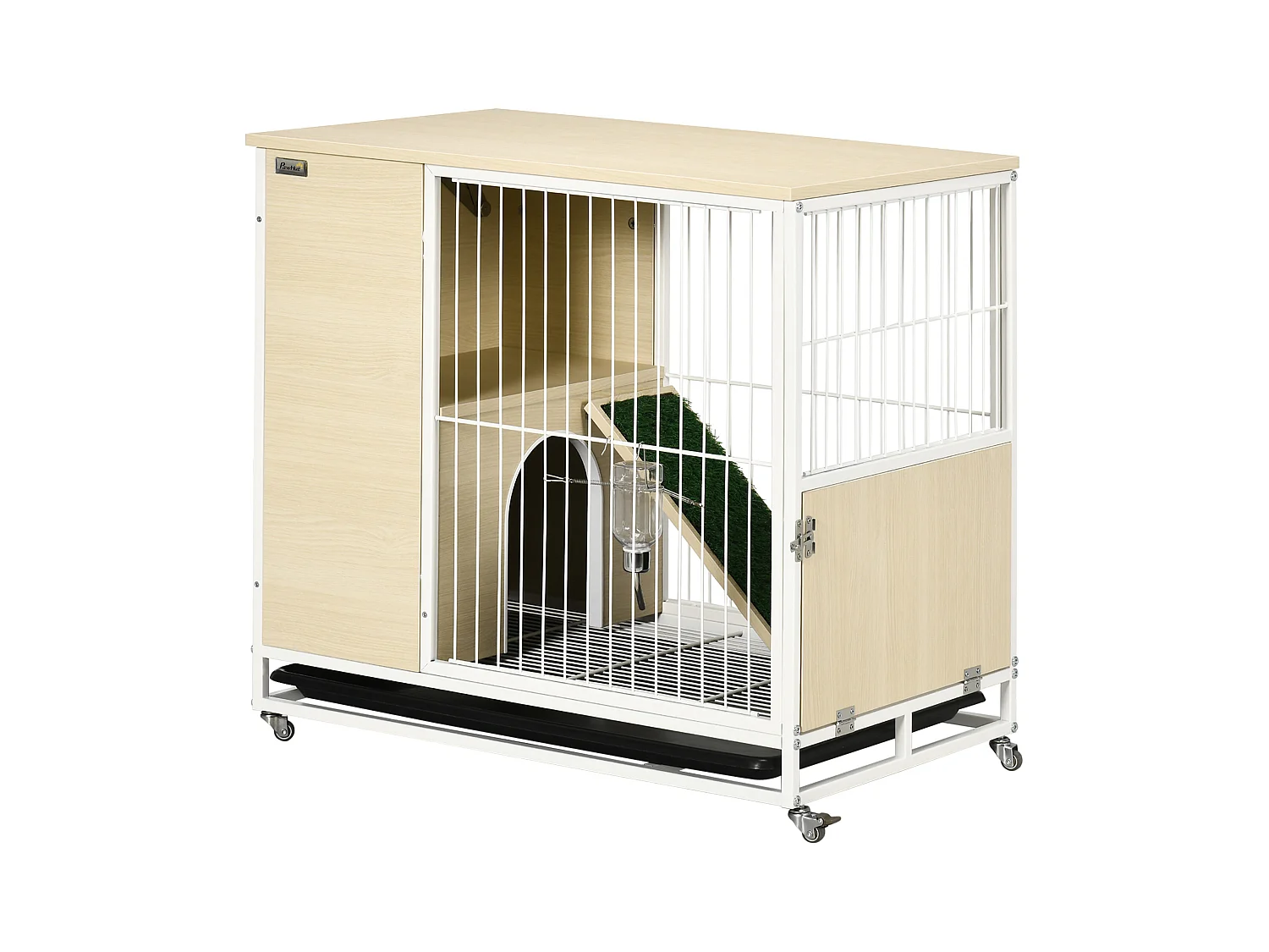 Gabbia per conigli con serbatoio d'acqua e vassoio estraibile