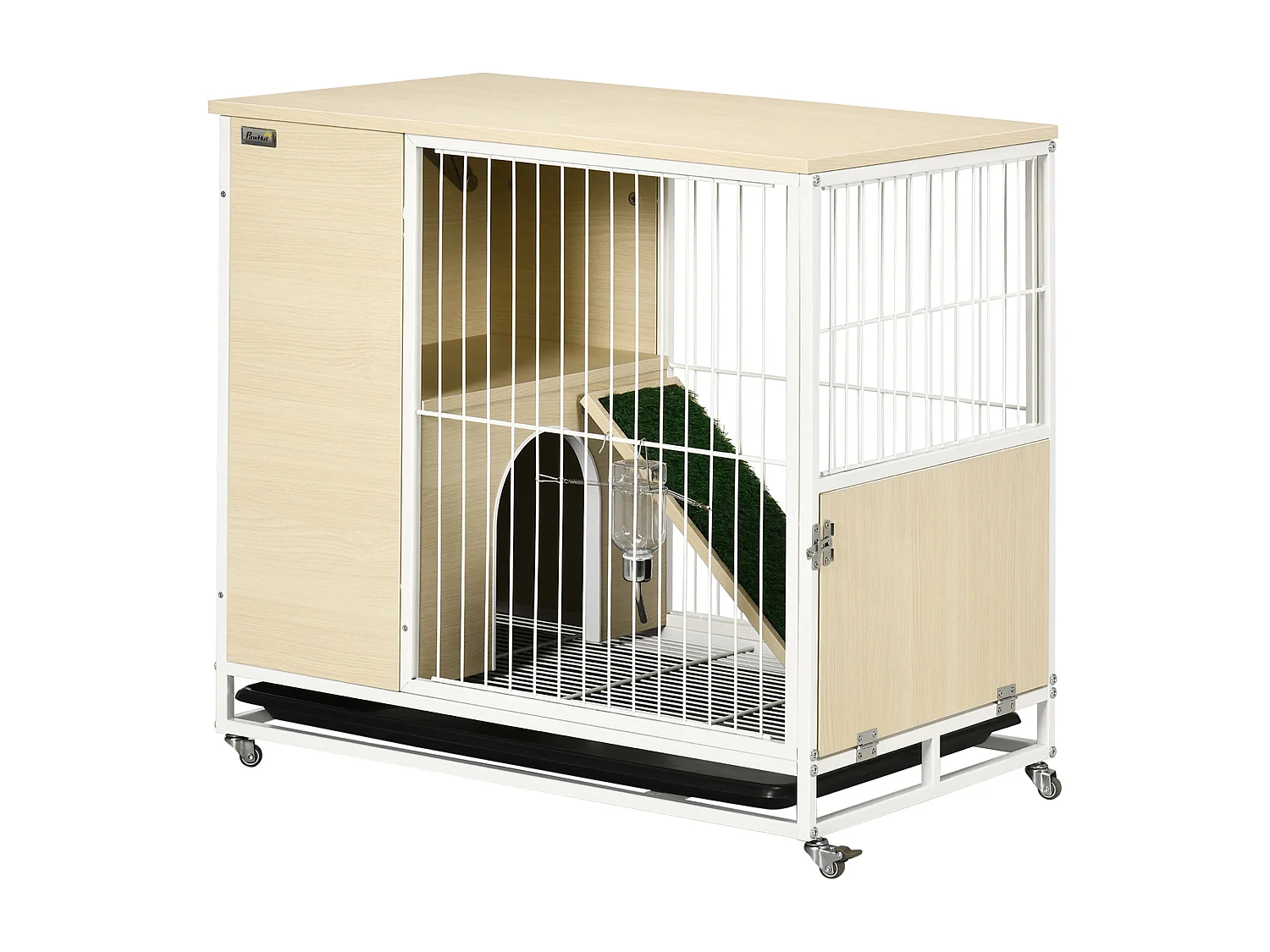 Gabbia per conigli con serbatoio d'acqua e vassoio estraibile