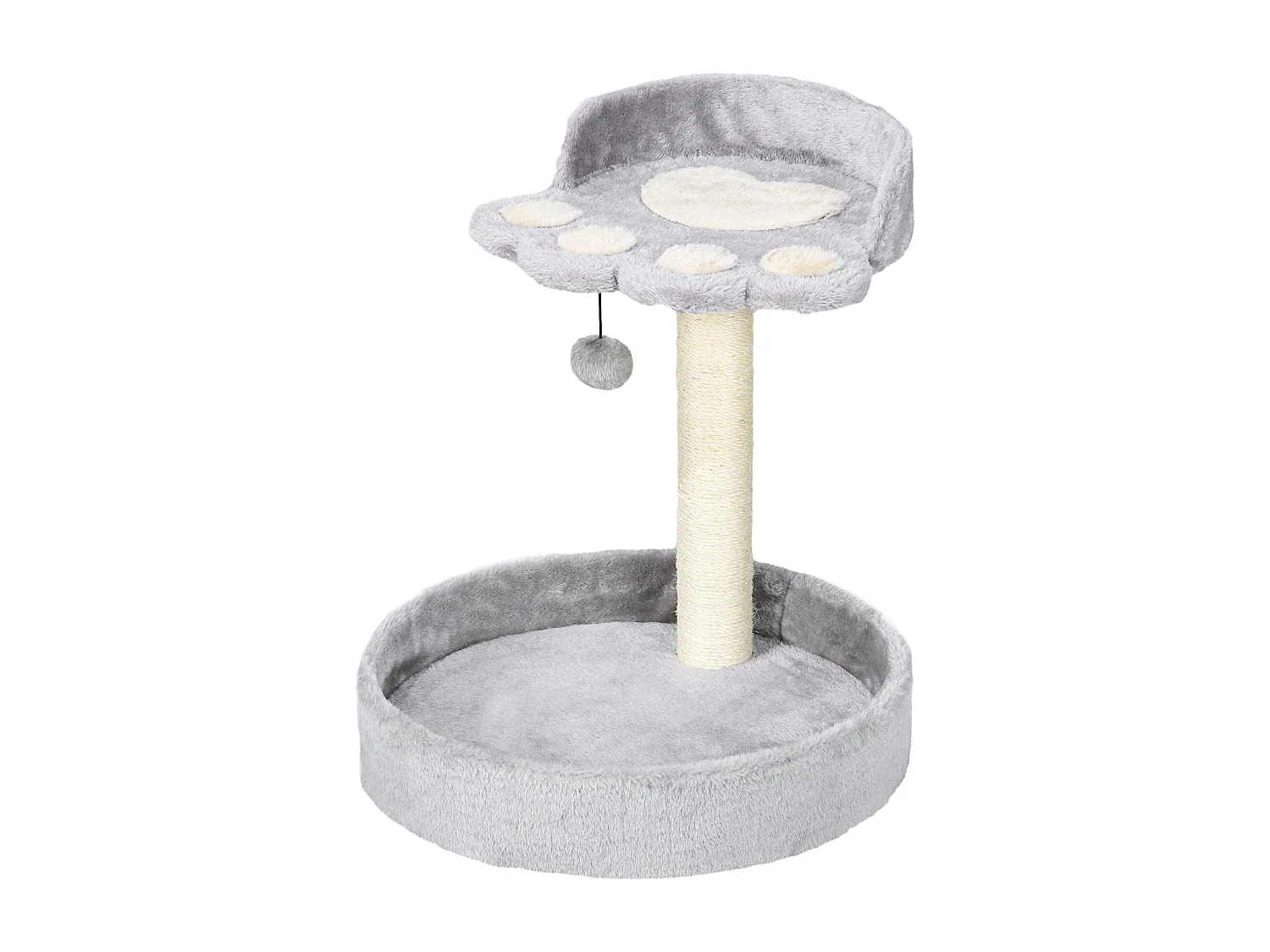 Tiragraffi per gatti con lettini e corda juta 41x41x44cm grigio chiaro