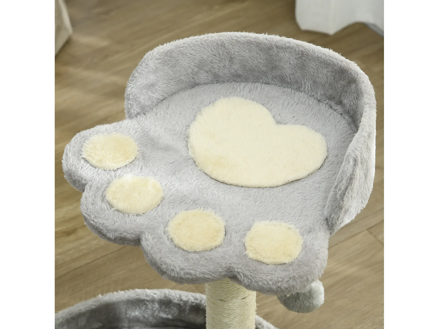 Tiragraffi per gatti con lettini e corda juta 41x41x44cm grigio chiaro