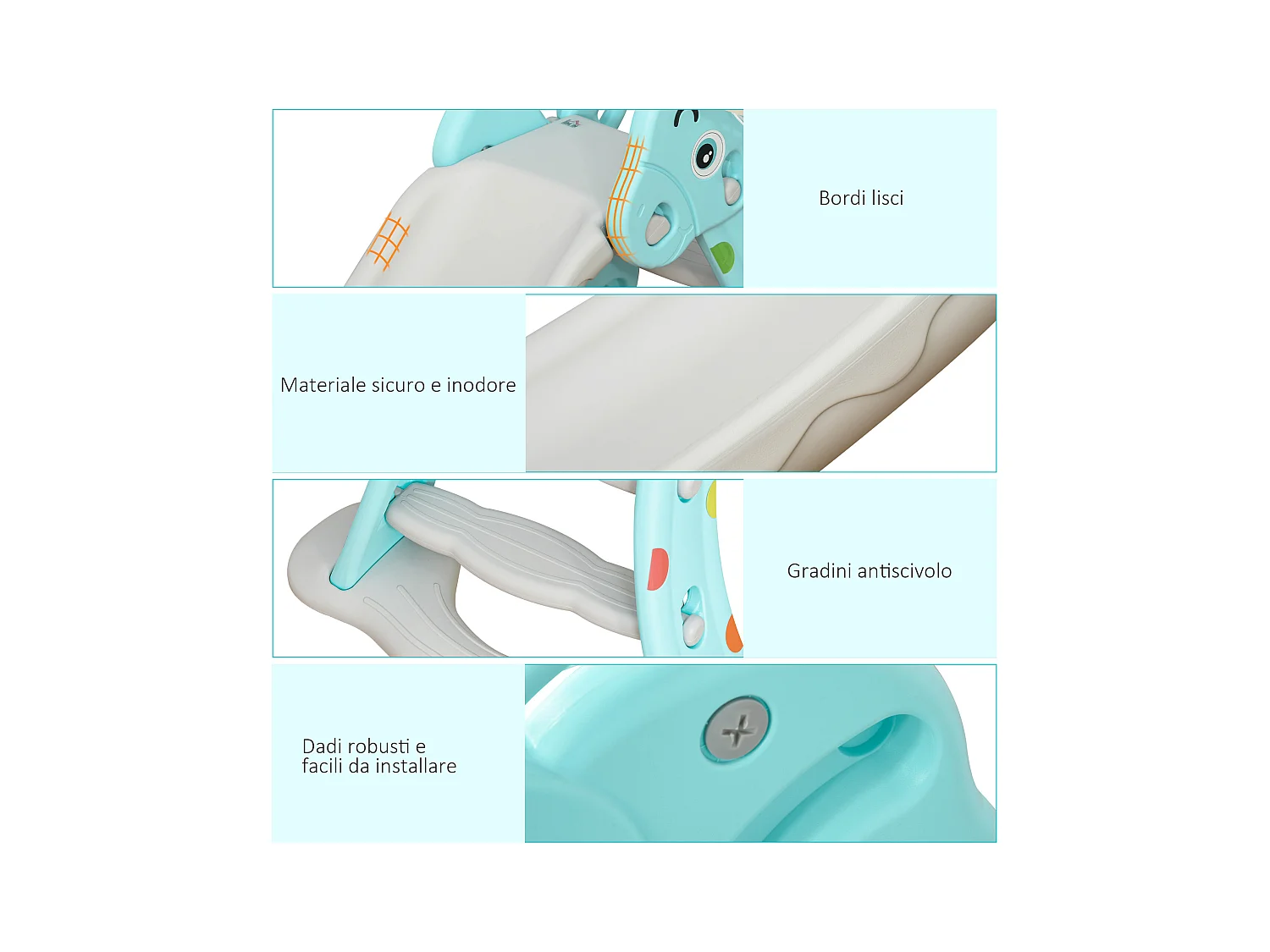 Scivolo bambini con canestro basket 2-4 anni grigio 147x82x85.5cm