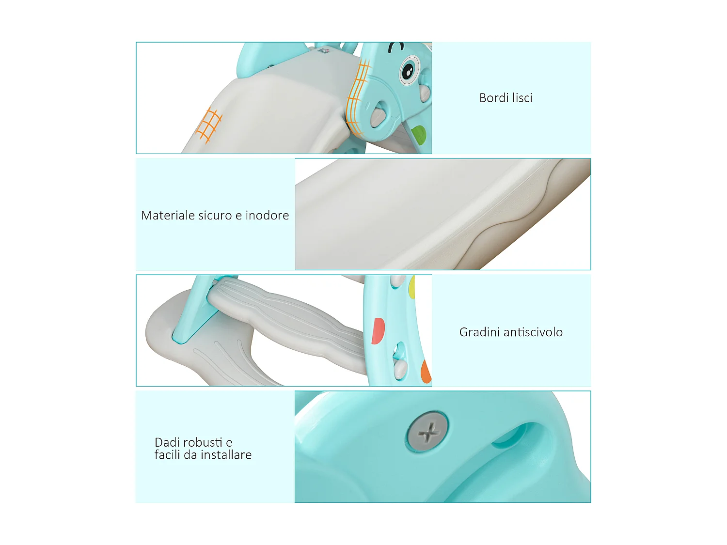 Scivolo bambini con canestro basket 2-4 anni grigio 147x82x85.5cm