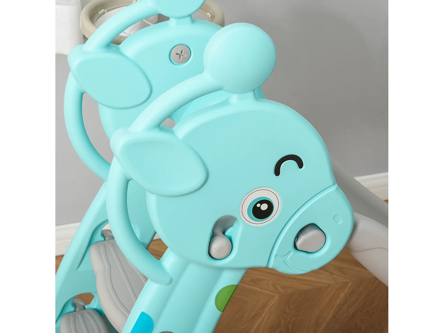 Scivolo bambini con canestro basket 2-4 anni grigio 147x82x85.5cm