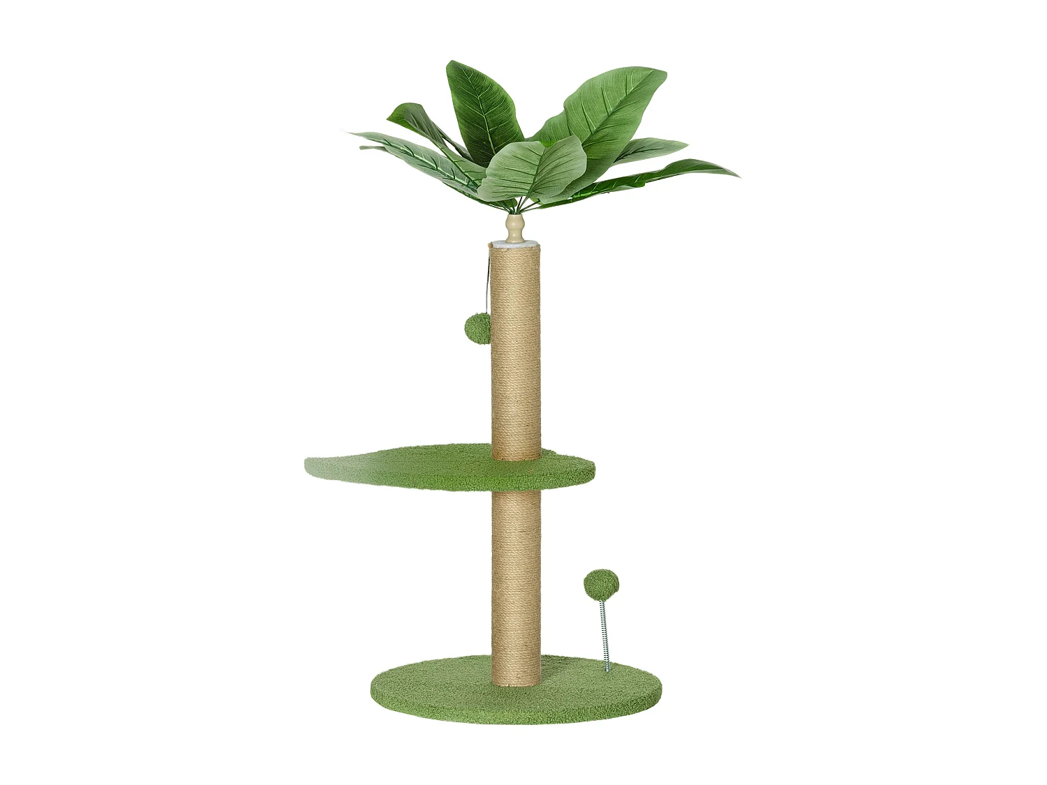 Albero per gatti con tiragraffi, piattaforme e palline ø40x83 cm verde