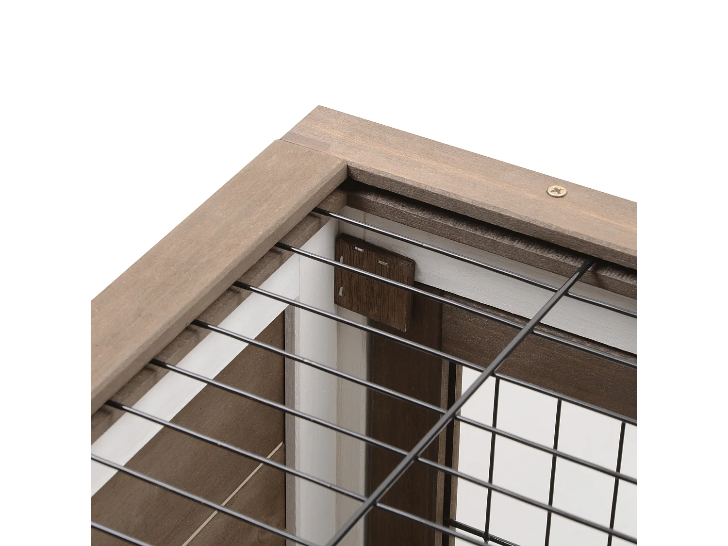 Conigliera in legno con ruote vassoi estraibili e casetta 110x50x88cm