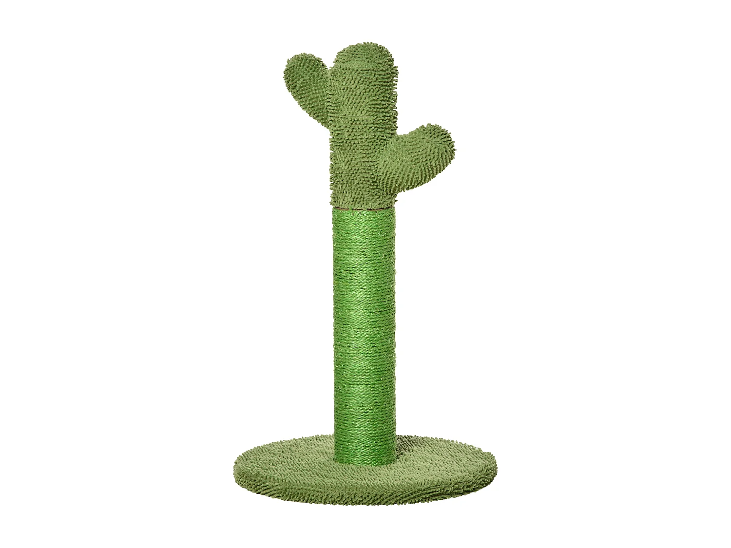 Albero tiragraffi per gatti a cactus con corde in sisal 40x40x65cm verde