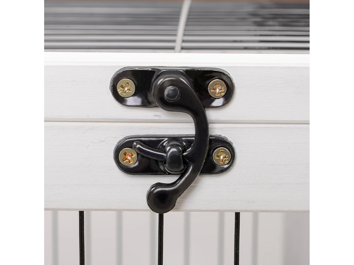 Gabbia per conigli e porcellini d'india, 4 ruote, casetta e rampa marrone