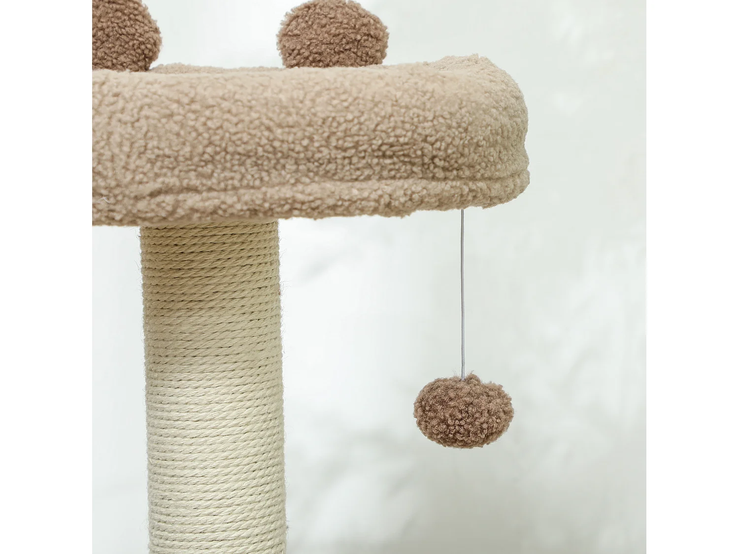 Albero per gatti a 3 livelli con trespolo e pallina bianco marrone