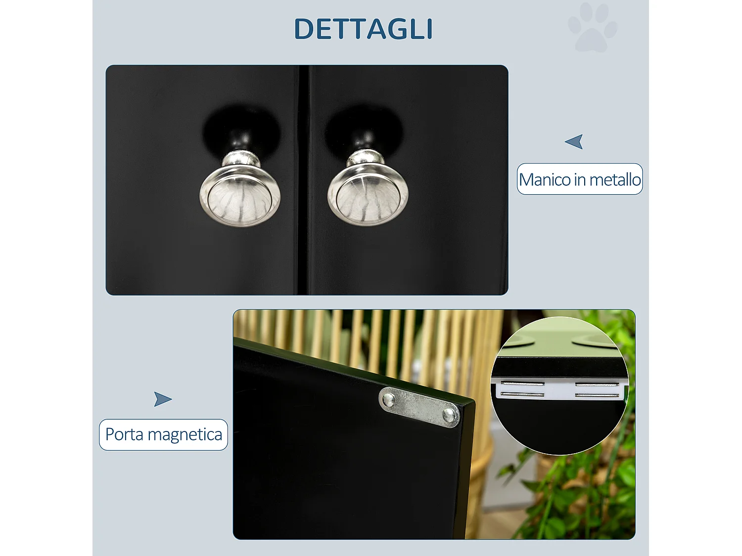 Ciotole per cani rialzate in acciaio inox rimovibili con vano contenitore