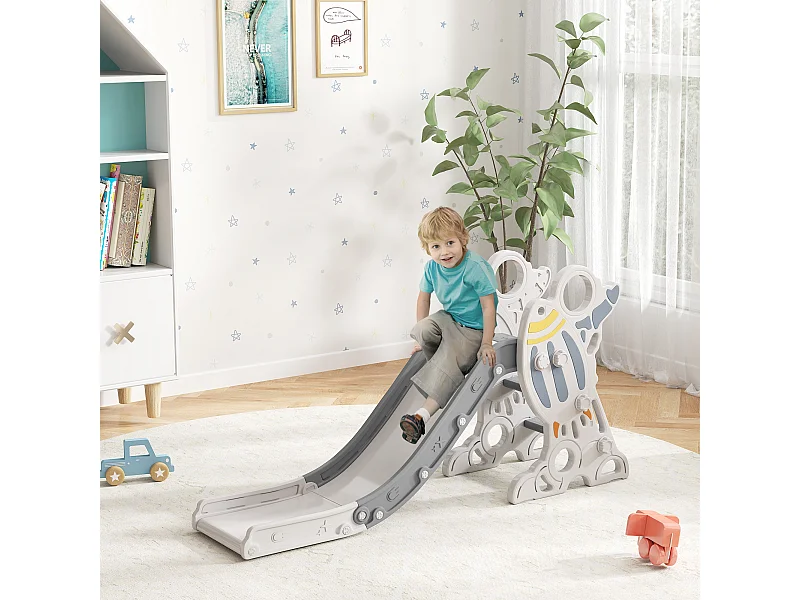 Scivolo per bambini 18-36 mesi a tema spaziale grigio e bianco