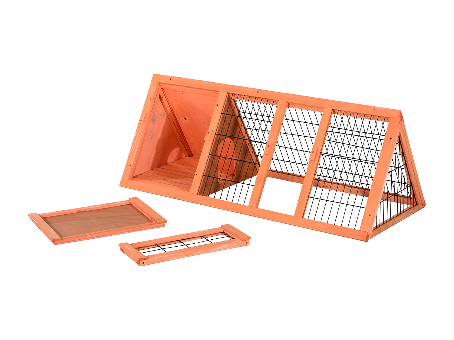 Gabbia per conigli e piccoli animali da esterno in legno di abete