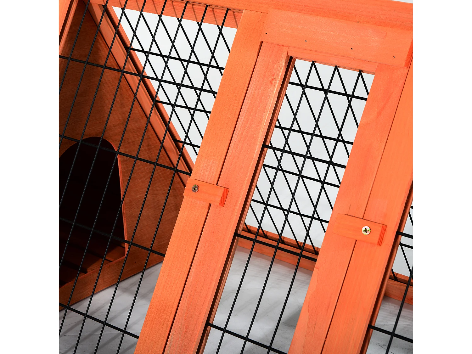 Gabbia per conigli e piccoli animali da esterno in legno di abete