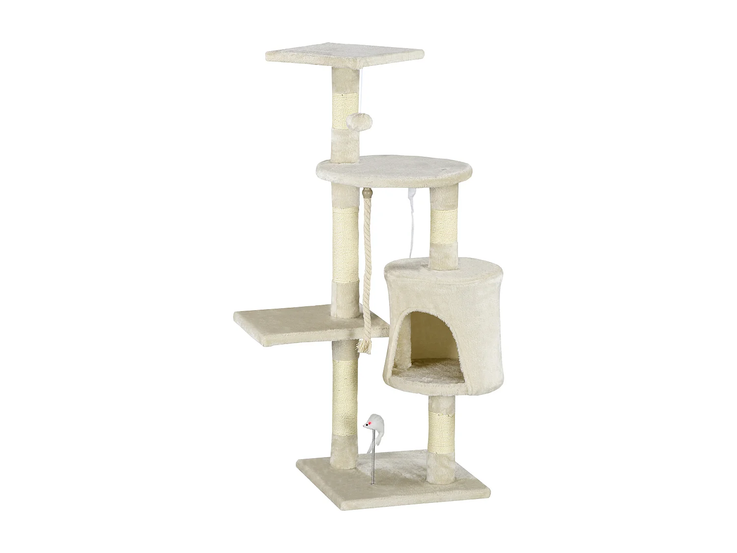 Albero tiragraffi per gatti struttura a colonna con cuccia