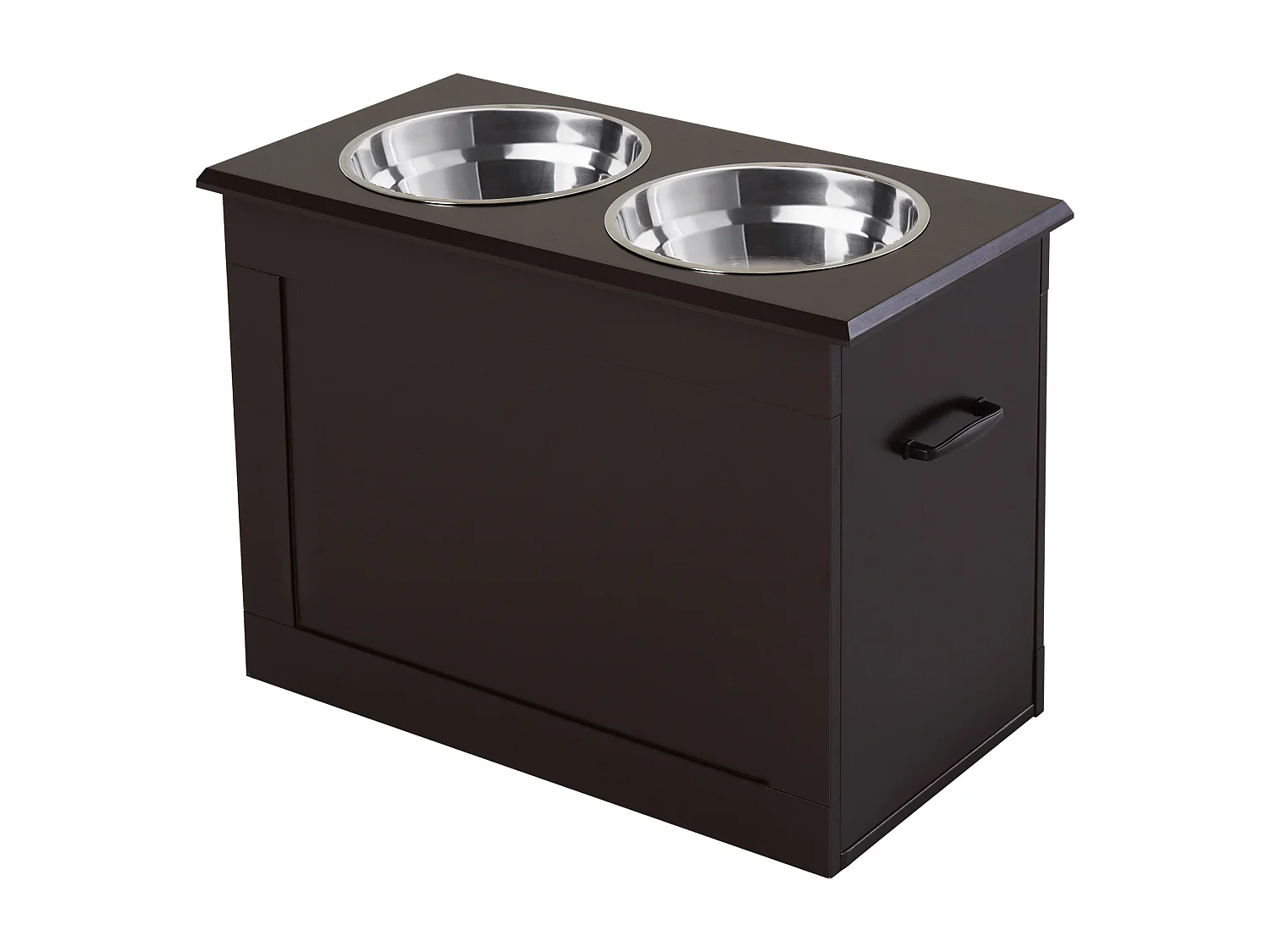 Portaciotole rialzato per cani con 2 ciotole in acciaio inox