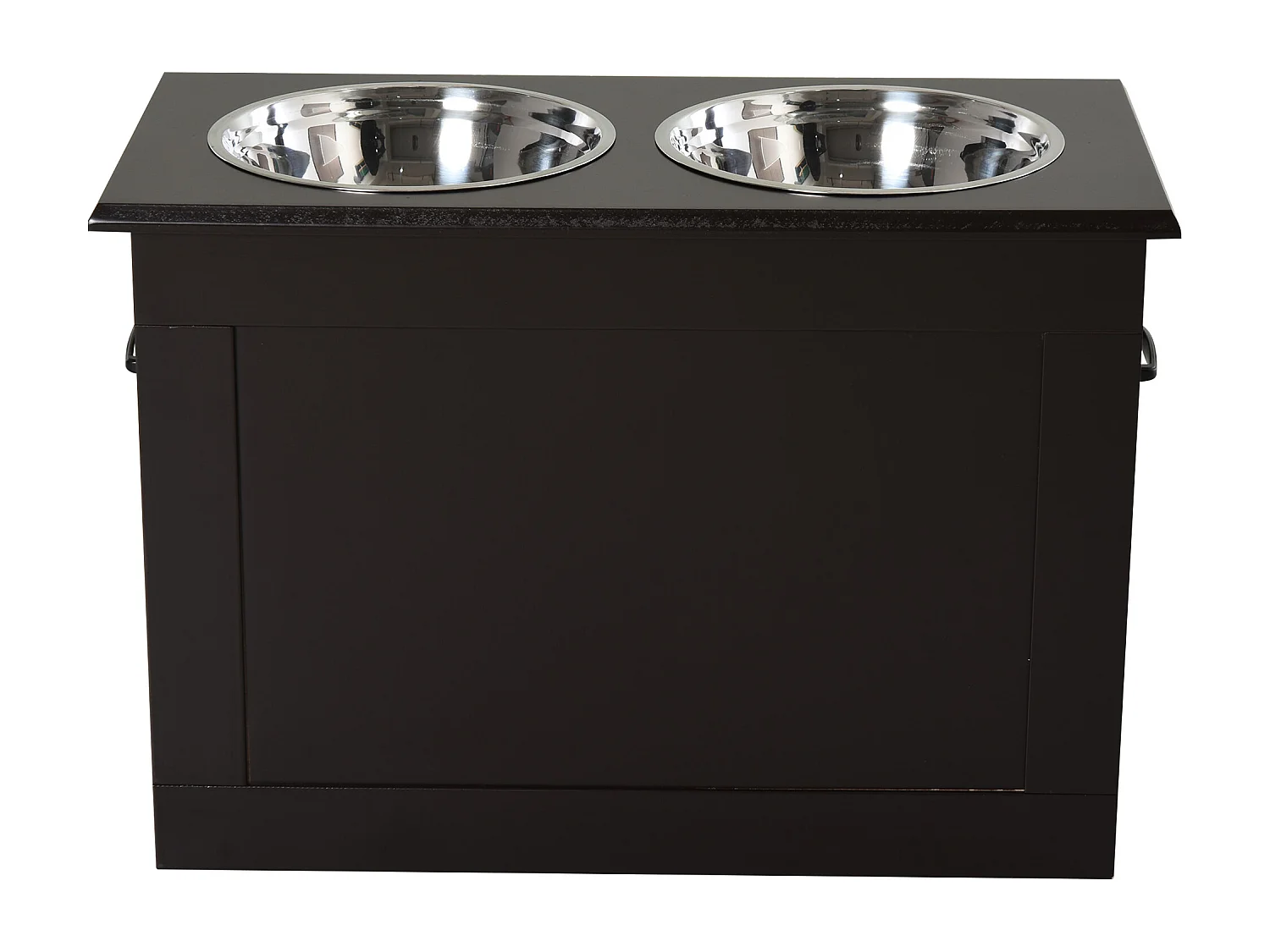 Portaciotole rialzato per cani con 2 ciotole in acciaio inox