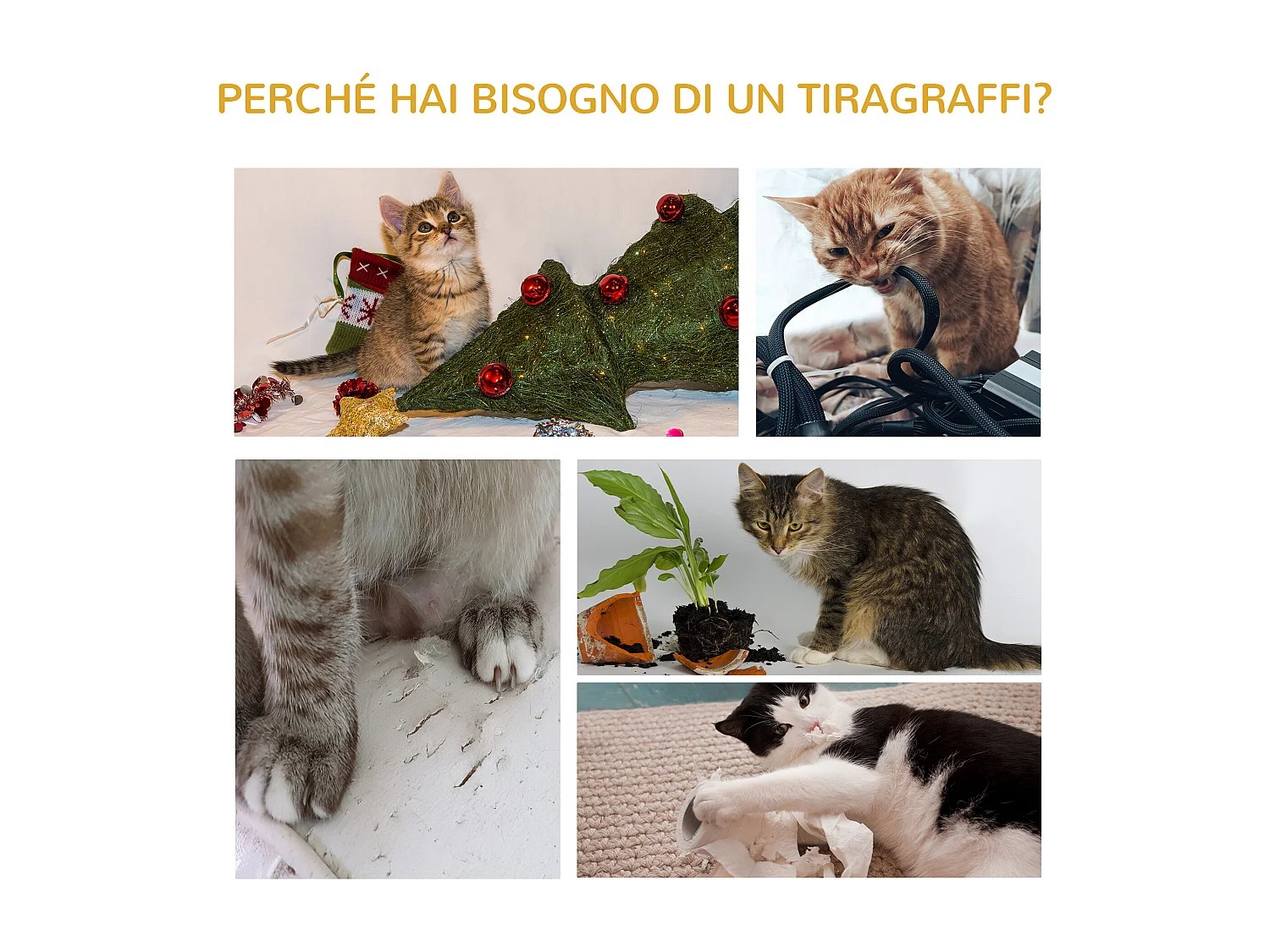 Tiragraffi per gatti con lettino, rivestimento peluche e palo in sisal
