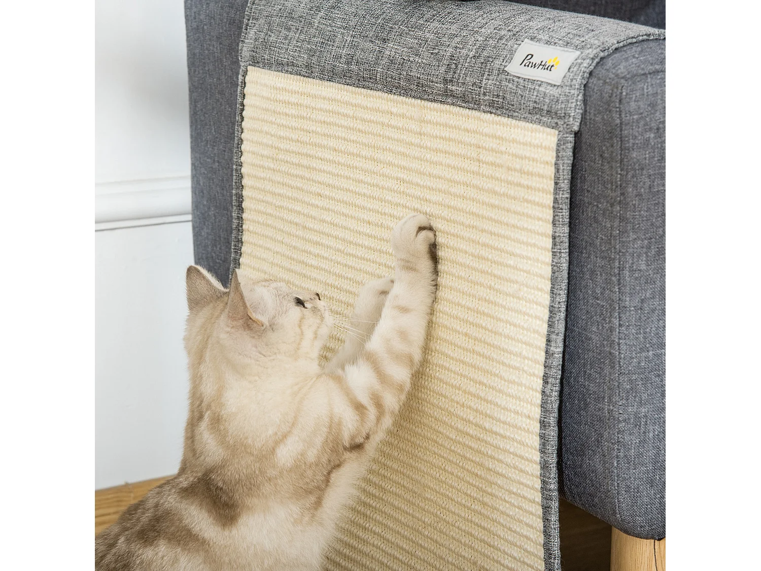 Set 2 tiragraffi per gatti da divan in sisal e poliestere 130x45cm grigio