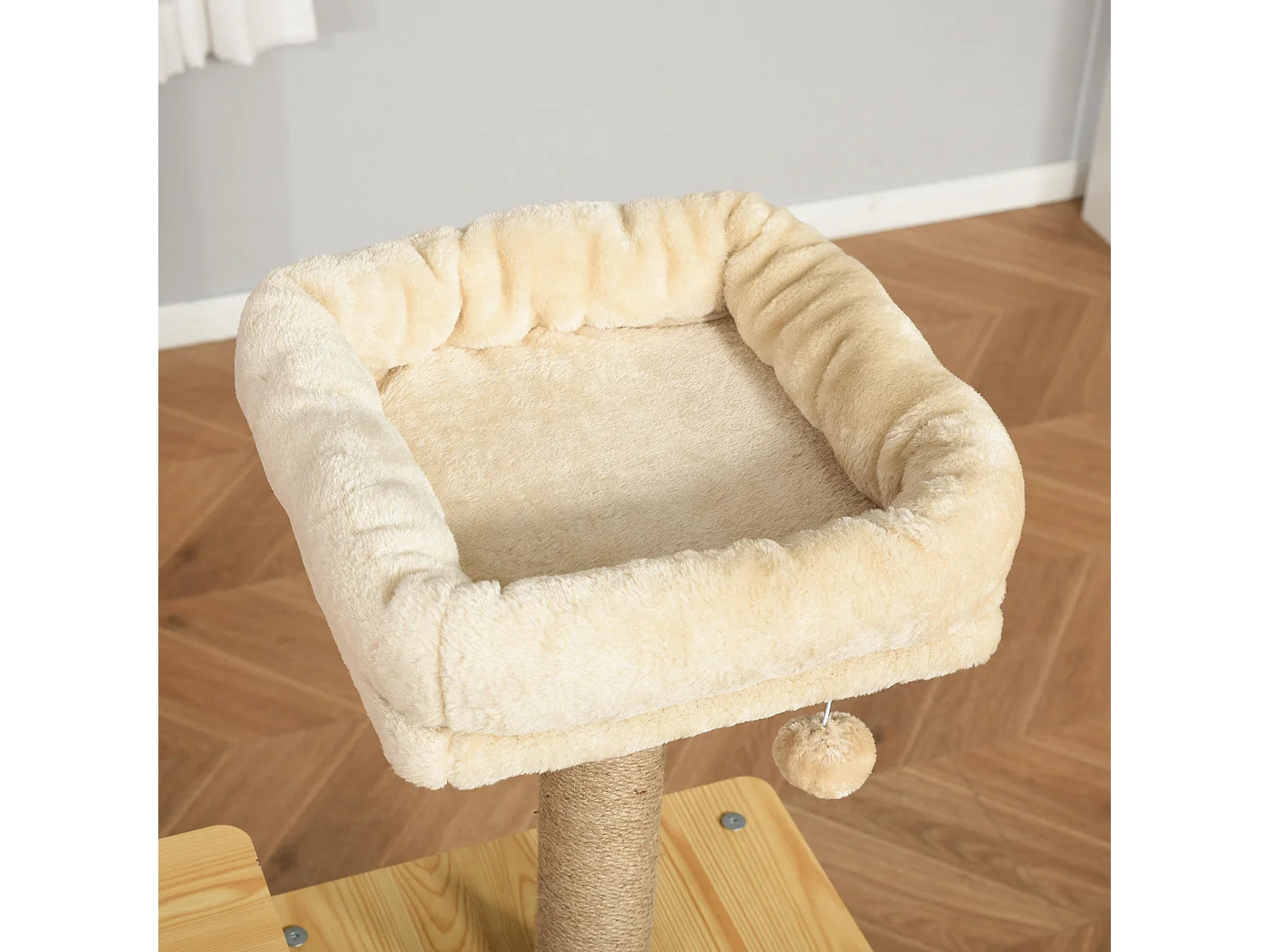 Tiragraffi multilivello casetta amaca scaletta e pali in juta 60x40x130cm