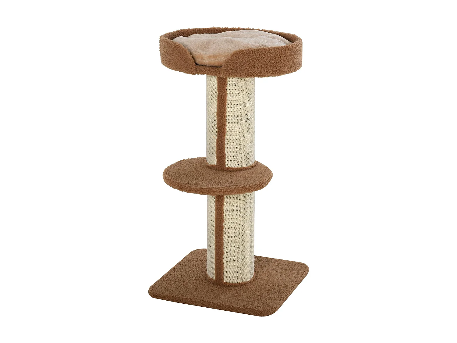 Albero tiragraffi per gatti con cuccia e cuscino rivestimento peluche
