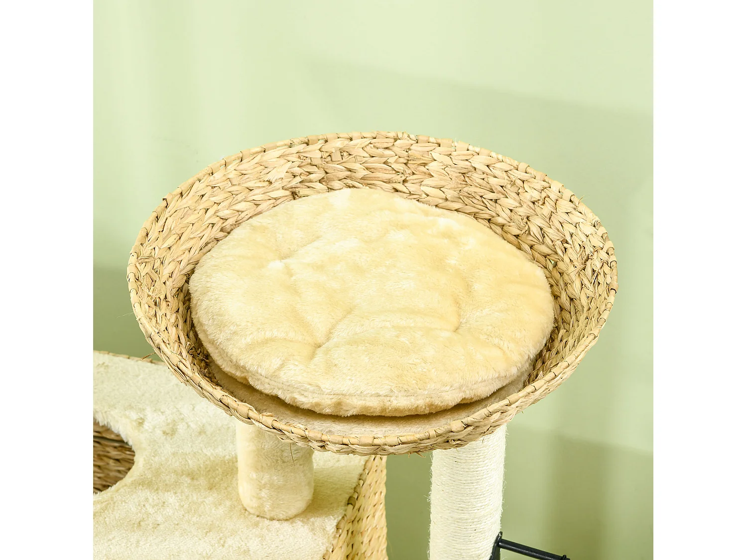 Albero tiragraffi per gatti con casetta trespolo e pallina da gioco