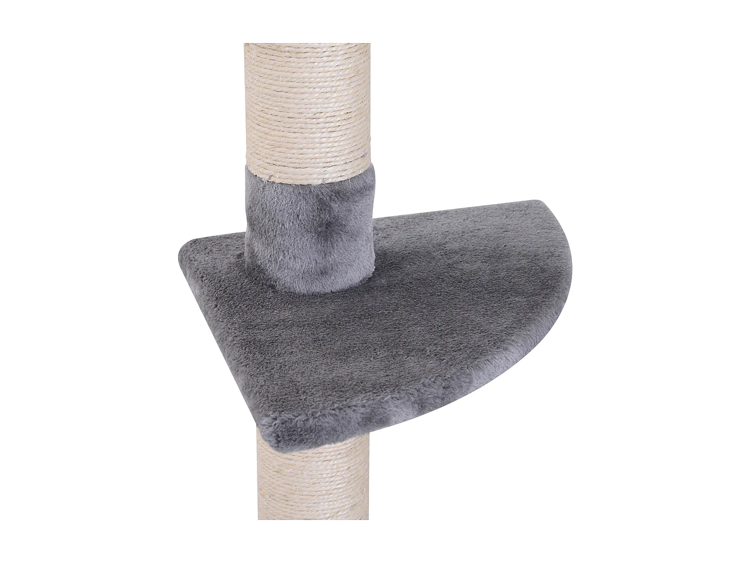 Albero tiragraffi a 4 livelli ad altezza regolabile in truciolato grigio