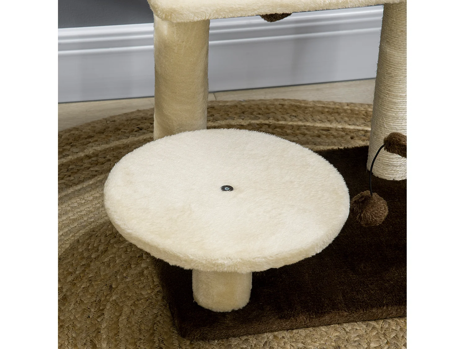 Albero tiragraffi per gatti con palo in sisal posatoio e palline da gioco