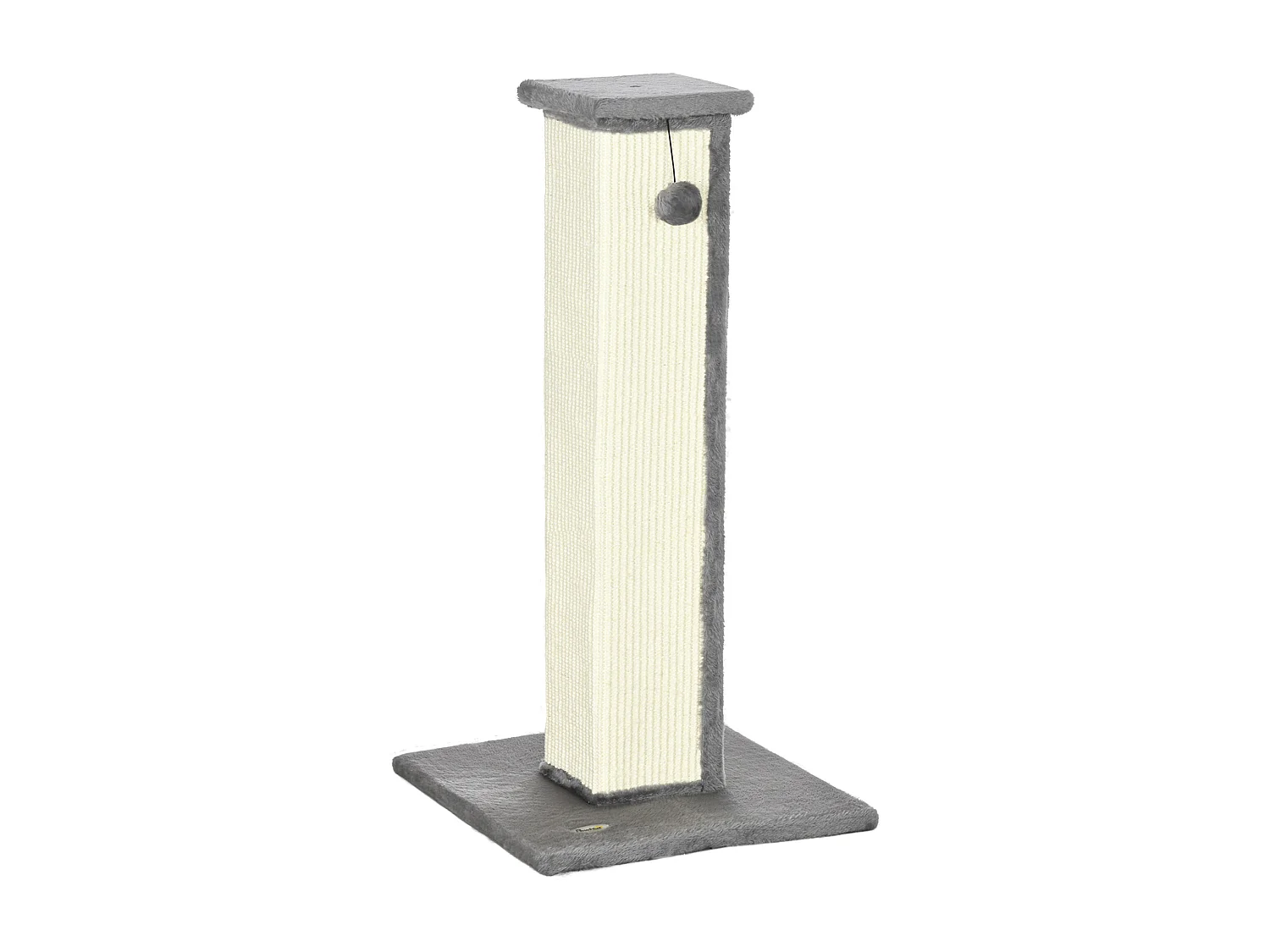 Tiragraffi per gatti con palo in sisal e pallina 41x41x81cm grigio