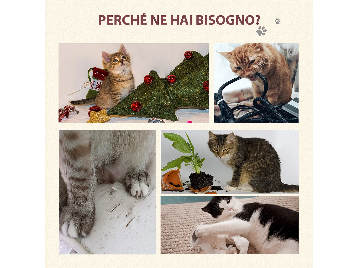 Tiragraffi per gatti con cuccia, amaca, e pali in sisal, grigio