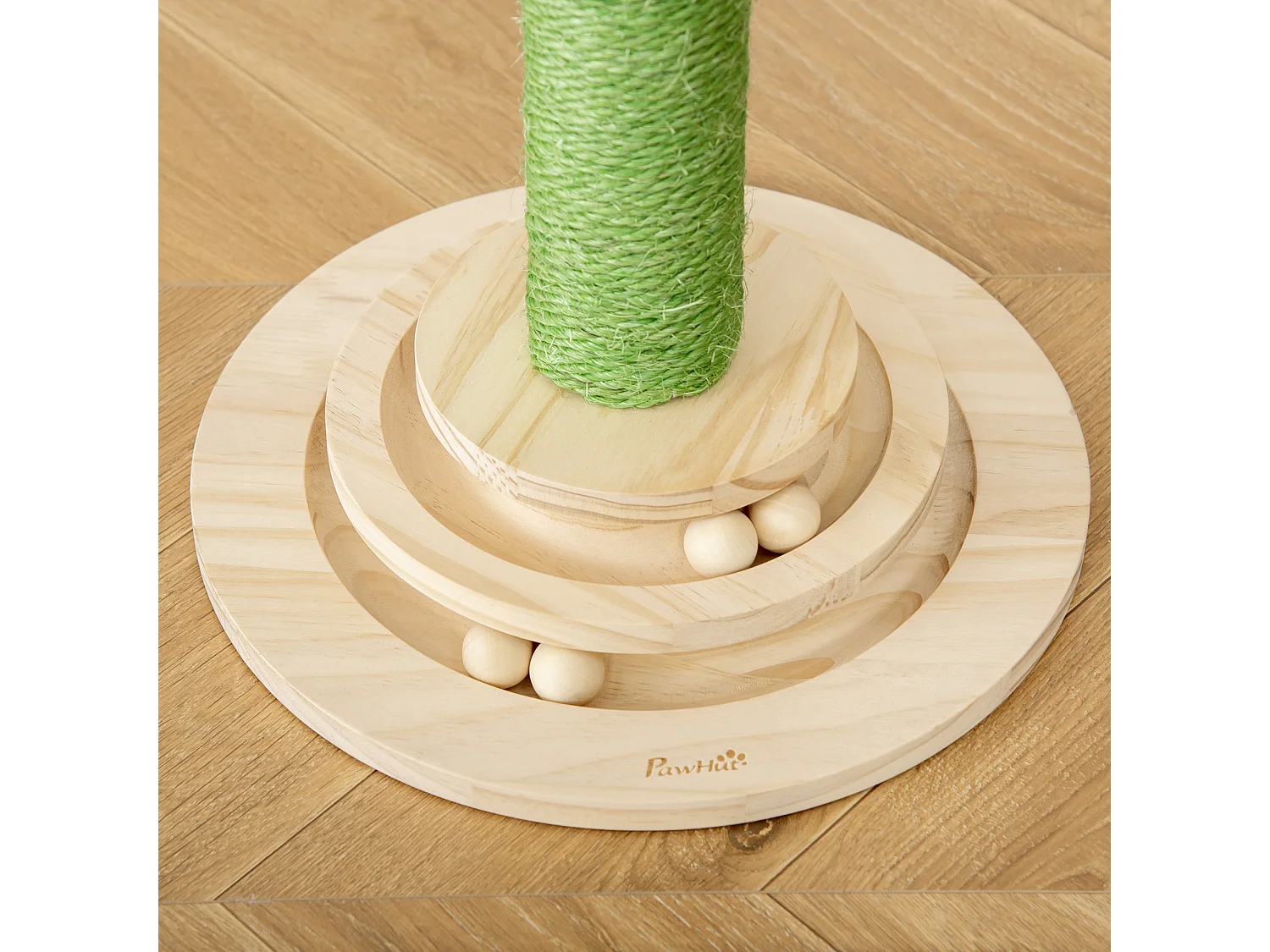 Albero tiragraffi a cactus per gatti corda sisal base con palline legno