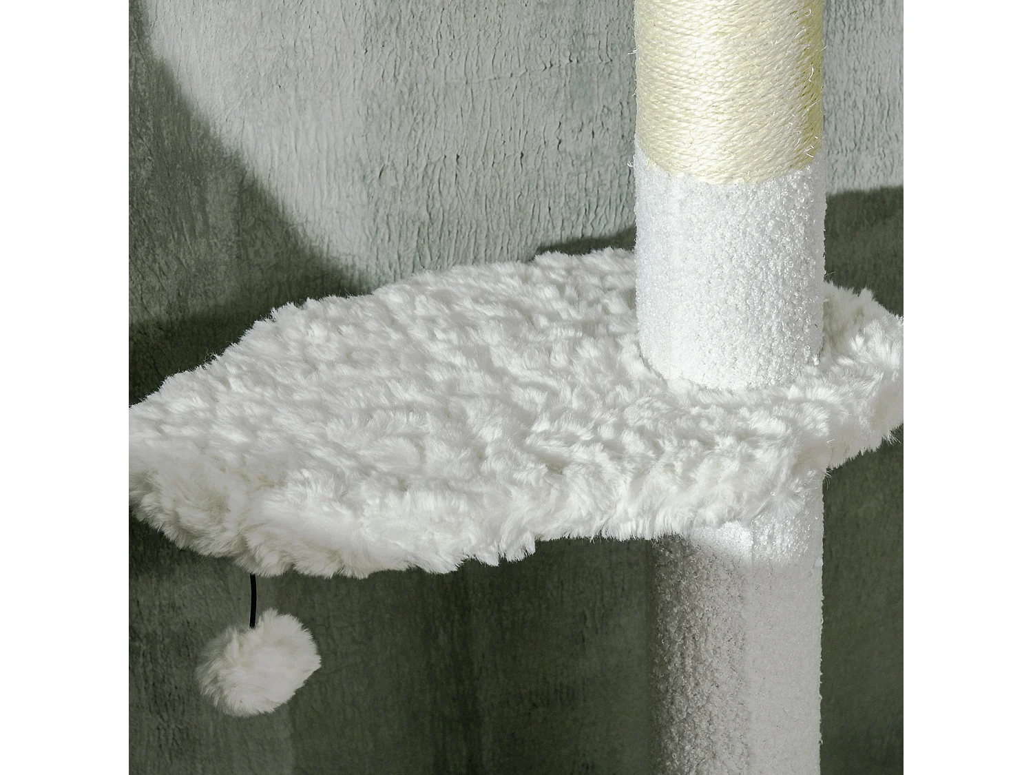 Albero per gatti a soffitto con altezza regolabile 48x32x225-255cm bianco