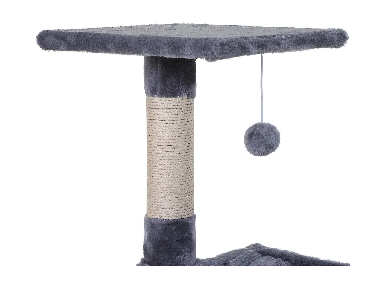 Tiragraffi per gatti multilivello con amaca e pallina 50x36x70cm grigio