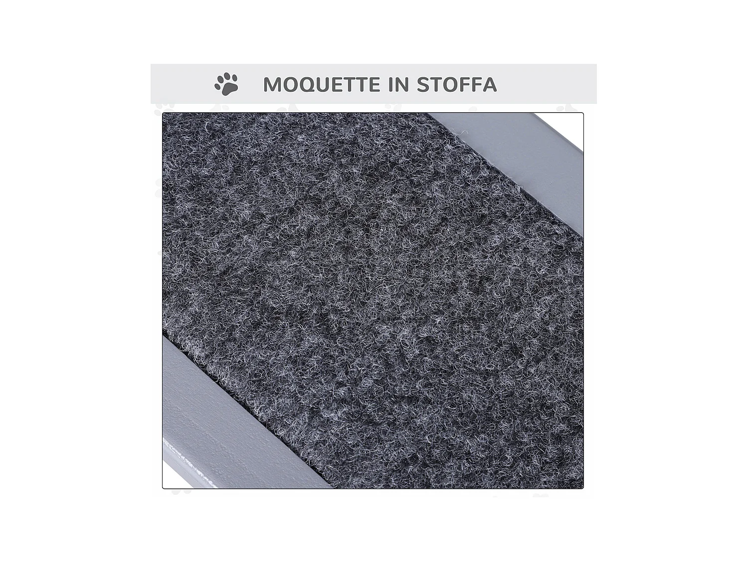 Scaletta per cani 3 gradini con tappetino antiscivolo e spazio interno