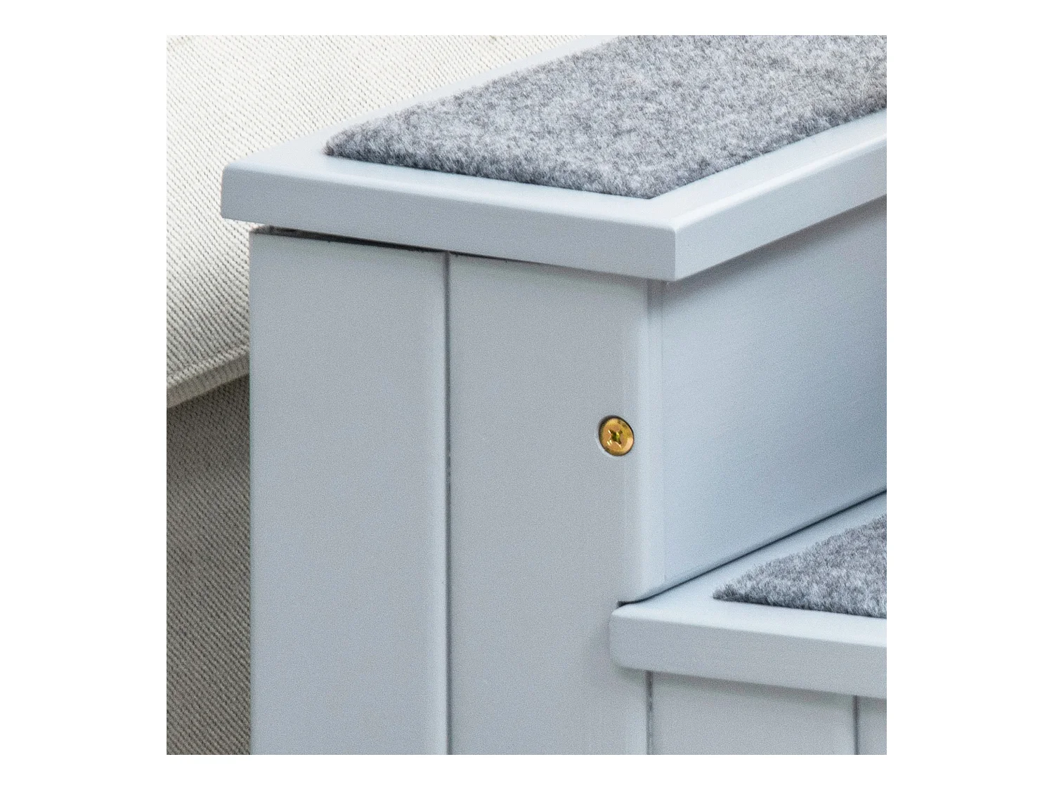 Scaletta per cani 3 gradini con tappetino antiscivolo e spazio interno