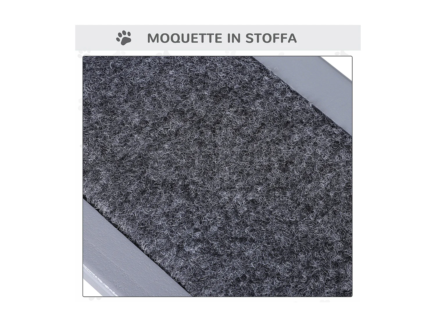 Scaletta per cani 3 gradini con tappetino antiscivolo e spazio interno