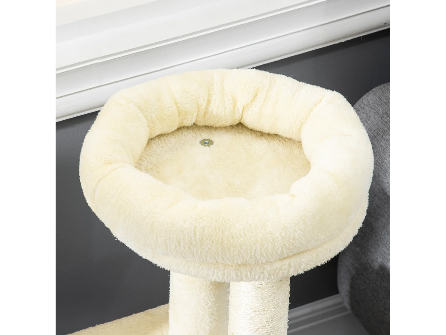 Tiragraffi con tappetino e pali in sisal casetta sfoderabile e lettino