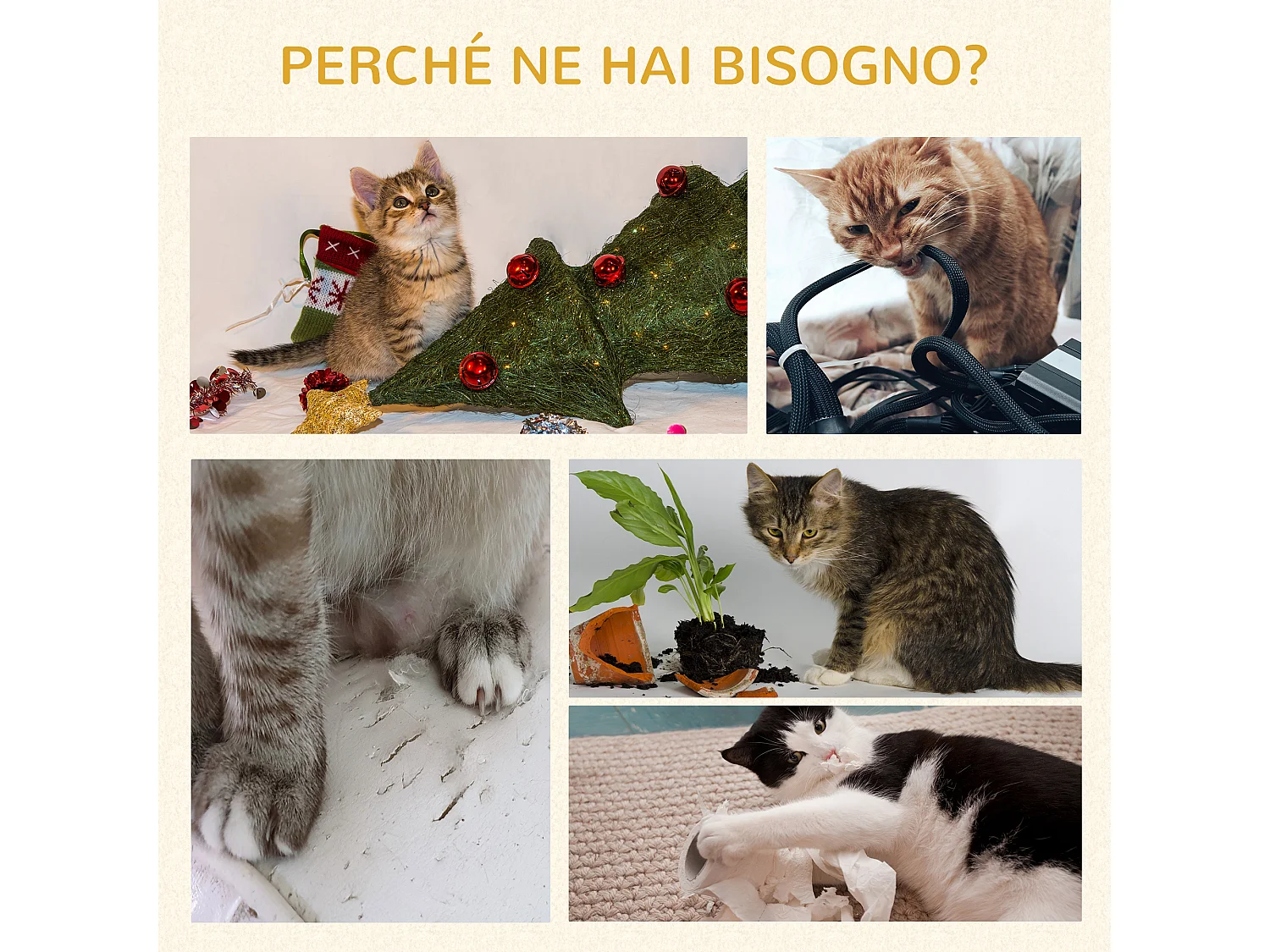 Albero per gatti con tiragraffi casetta letto e pallina giocattolo grigio