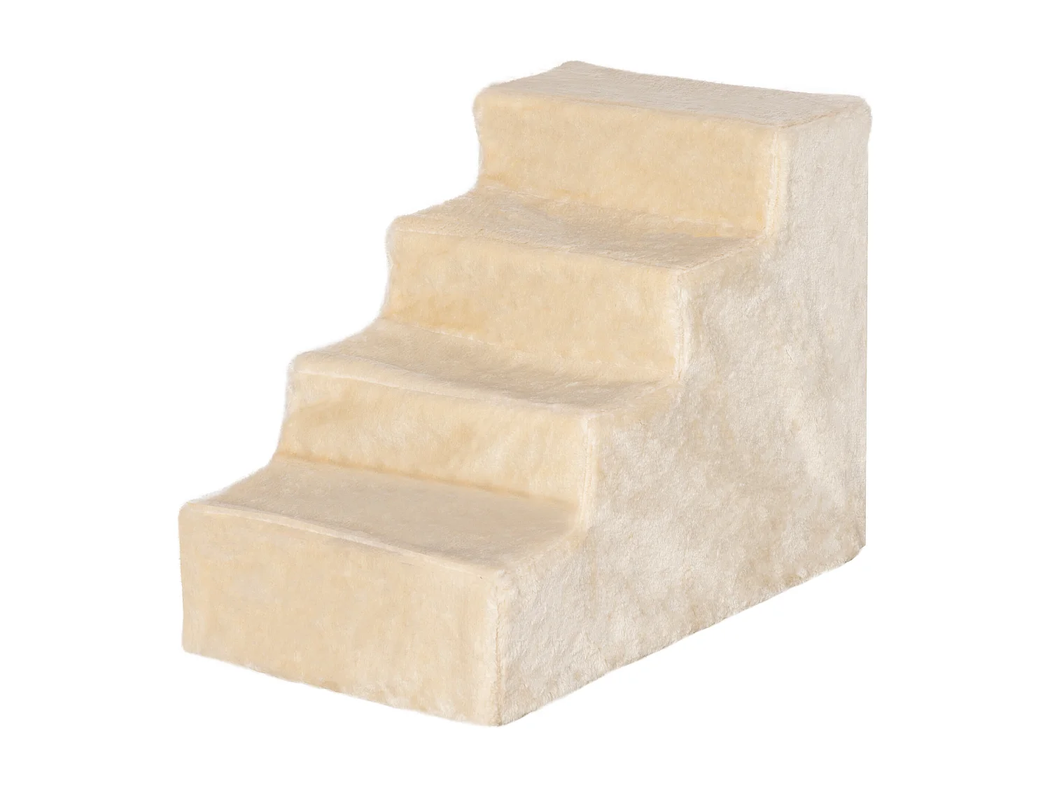 Scaletta per cani portatile a 4 gradini in poliestere e truciolato beige