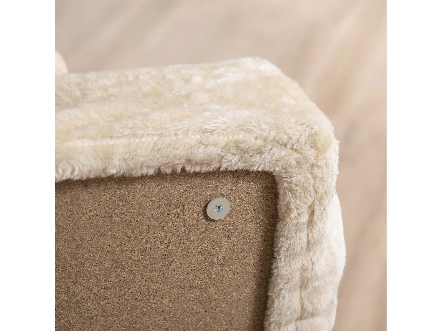 Scaletta per cani portatile a 4 gradini in poliestere e truciolato beige