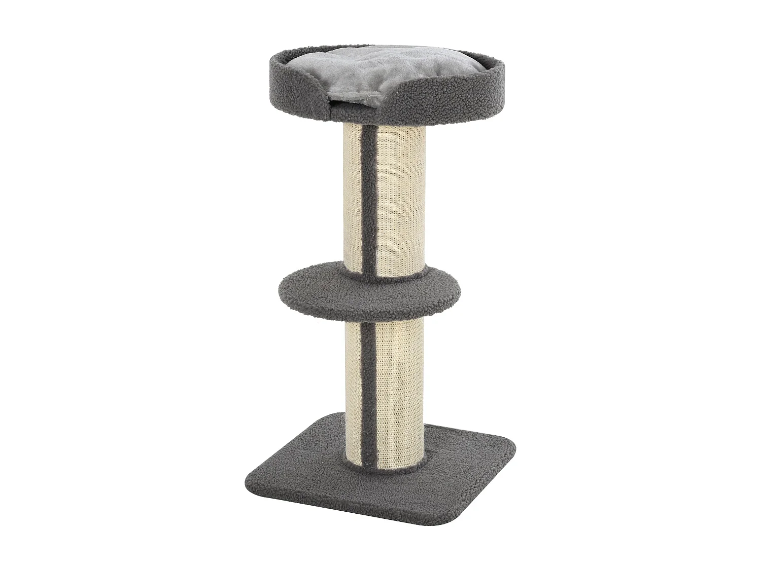 Albero tiragraffi per gatti con cuccia e cuscino rivestimento peluche