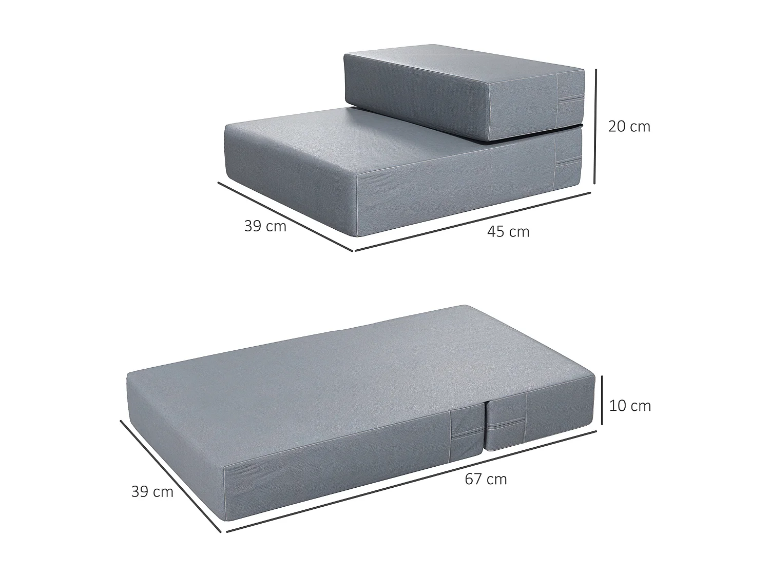 Scaletta per cani e materassino pieghevole 2 in 1 in similpelle grigio