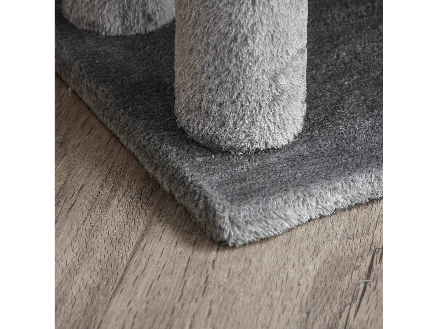 Scaletta per gatti a 3 gradini in flanella con pallina 45x40x48cm grigio