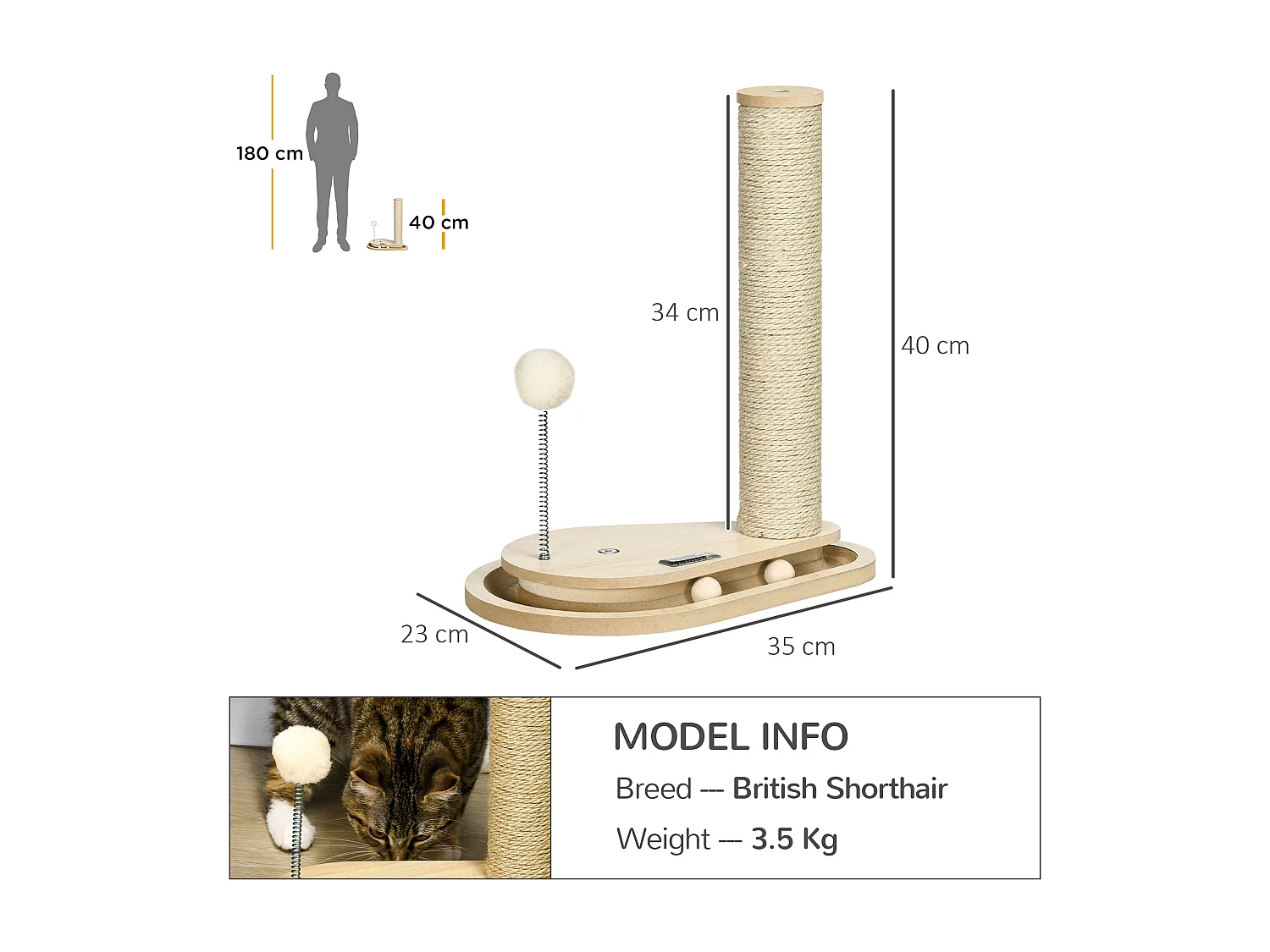 Tiragraffi per gatti in truciolato e iuta con palline da gioco incluse