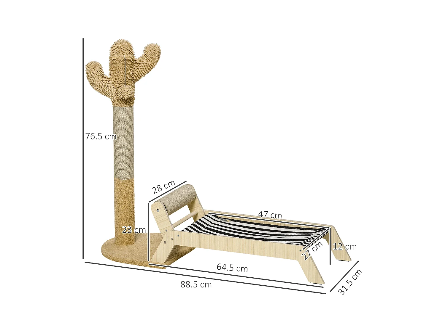 Amaca per gatti con tiragraffi per gatti design 2 in 1 multicolore