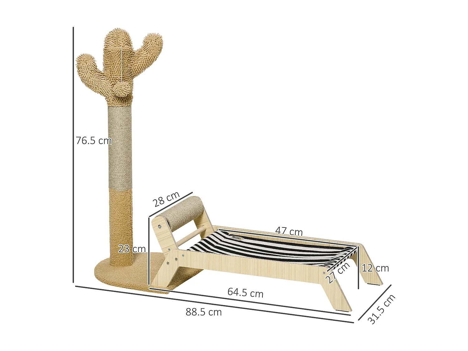 Amaca per gatti con tiragraffi per gatti design 2 in 1 multicolore