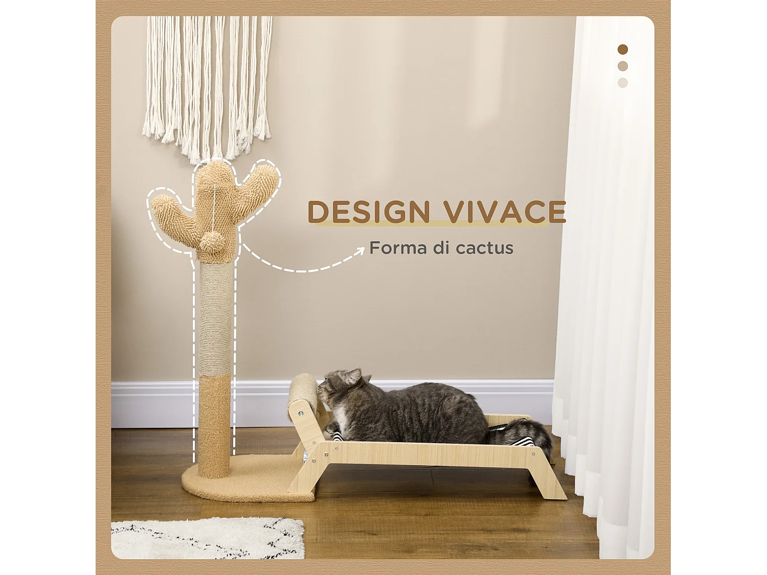 Amaca per gatti con tiragraffi per gatti design 2 in 1 multicolore