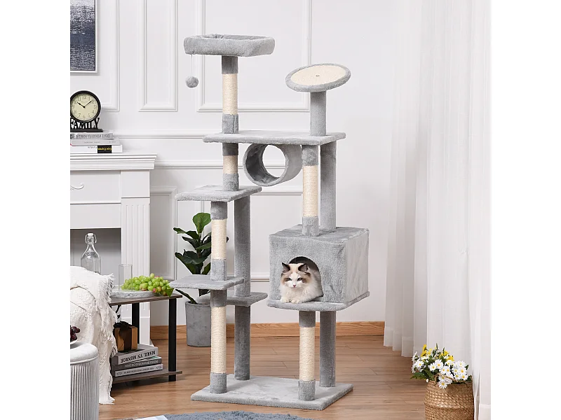 Albero tiragraffi per gattini e gatti adulti di max. 4.5kg grigio