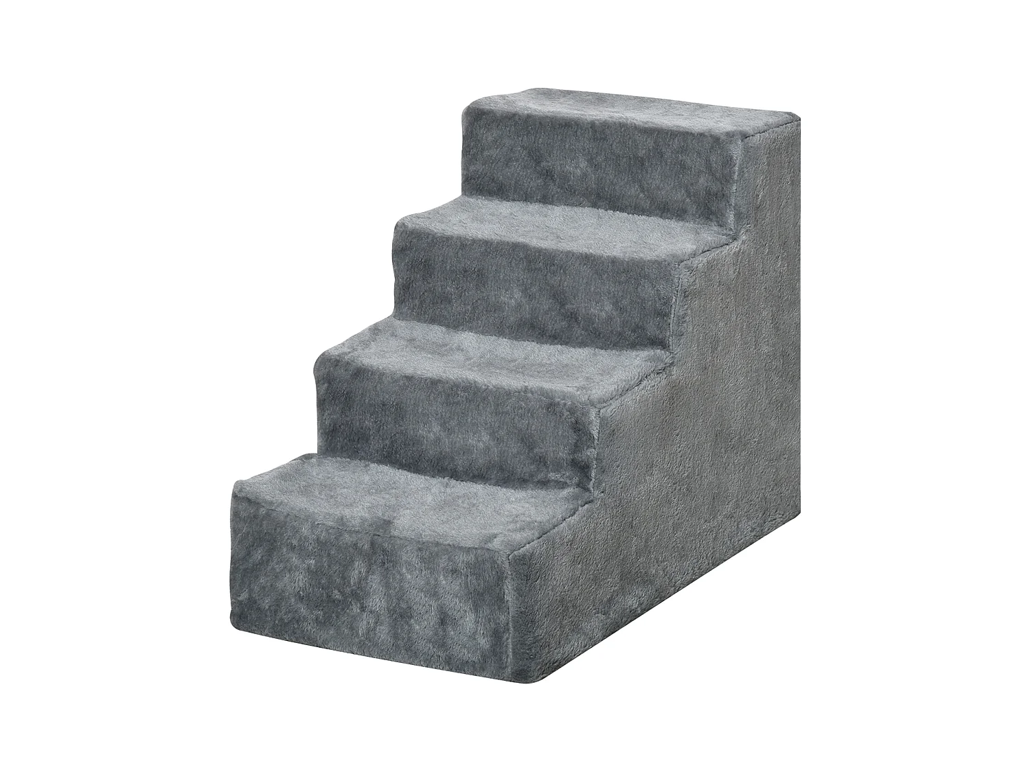 Scaletta per cani portatile a 4 gradini in poliestere e truciolato grigio