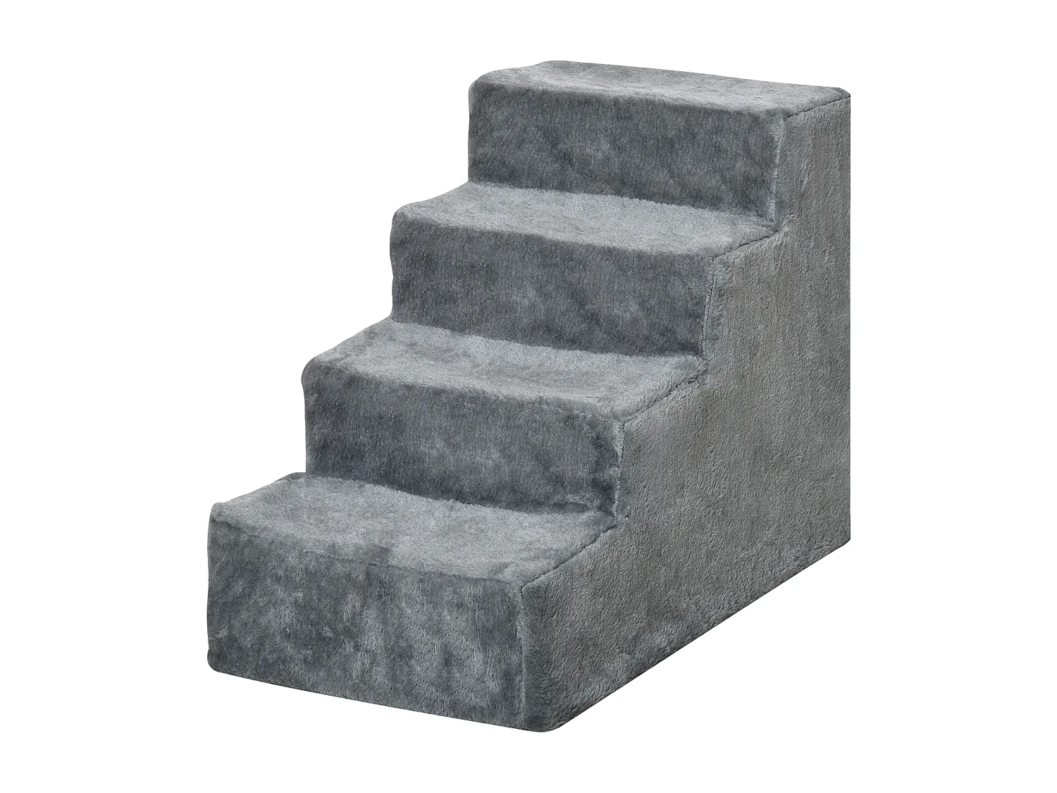 Scaletta per cani portatile a 4 gradini in poliestere e truciolato grigio