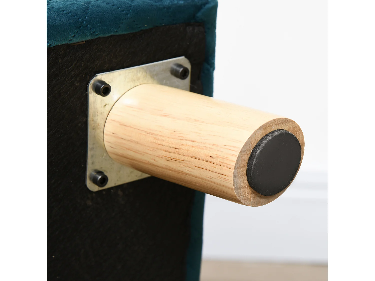 Divano per cani e gatti con cuscino imbottito in velluto e legno blu