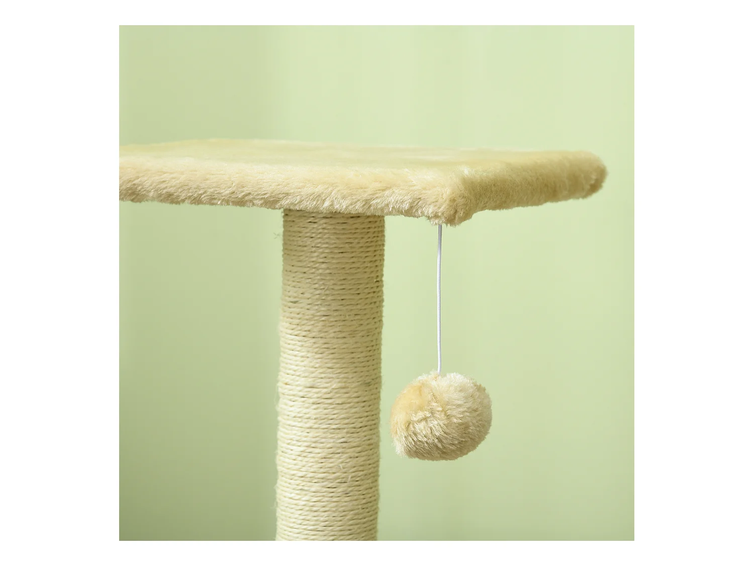 Albero per gatti a 3 livelli con tappetino tiragraffi e pallina crema